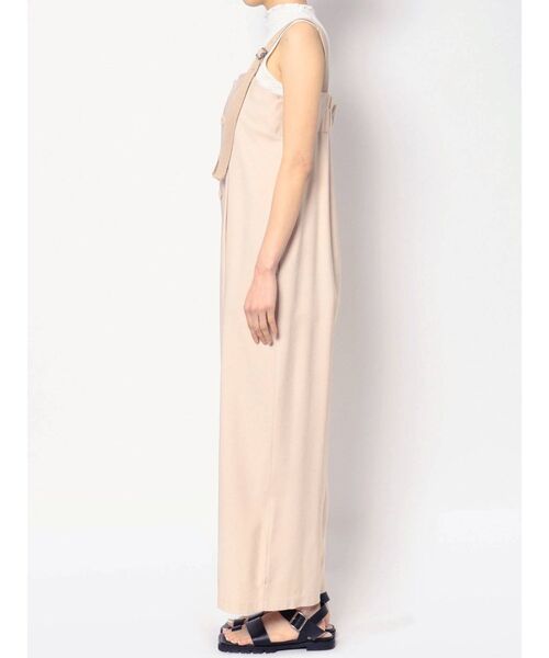 LAGUNAMOON（ラグナムーン）の「ヘムデザインワイドオーバーオール（サロペット/オーバーオール・レディース・ブラック/アイボリー・SMALL/MEDIUM）」の5枚目の写真