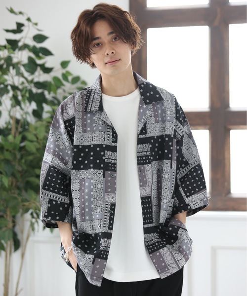 ACE SHOP（エースショップ）の「ビックシルエット・オープンカラーシャツ（シャツ/ブラウス・メンズ・ブラック/ブラック系その他/グリーン/ベージュ/カーキ・FREE）」の21枚目の写真