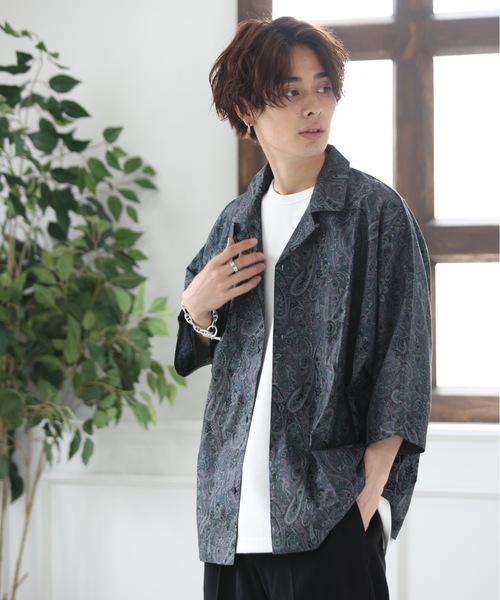 ACE SHOP（エースショップ）の「ビックシルエット・オープンカラーシャツ（シャツ/ブラウス・メンズ・ブラック/ブラック系その他/グリーン/ベージュ/カーキ・FREE）」の15枚目の写真