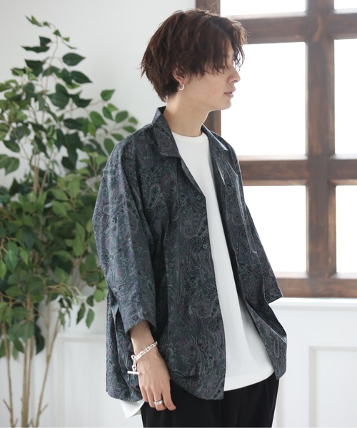 ACE SHOP（エースショップ）の「ビックシルエット・オープンカラーシャツ（シャツ/ブラウス・メンズ・ブラック/ブラック系その他/グリーン/ベージュ/カーキ・FREE）」の11枚目の写真