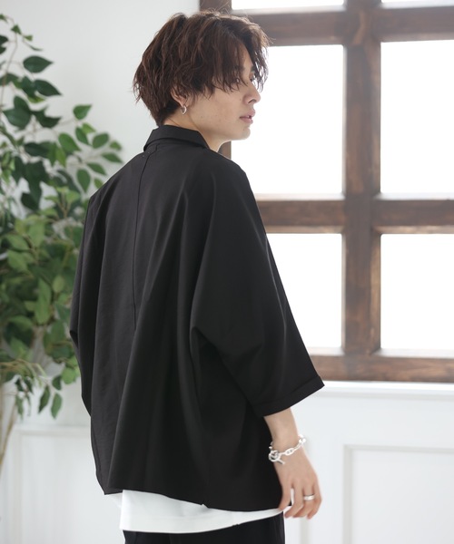 ACE SHOP（エースショップ）の「ビックシルエット・オープンカラーシャツ（シャツ/ブラウス・メンズ・ブラック/ブラック系その他/グリーン/ベージュ/カーキ・FREE）」の12枚目の写真