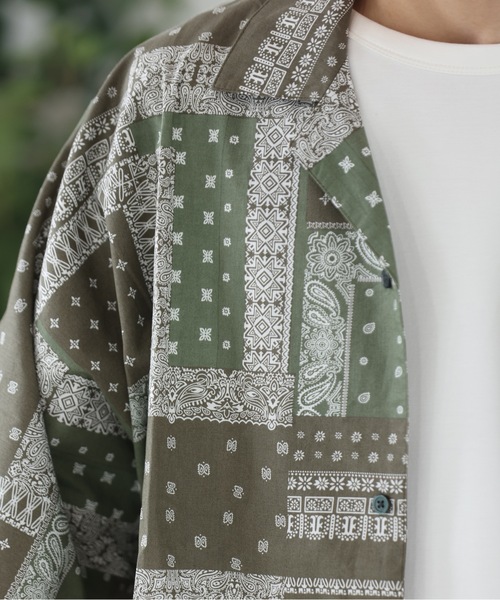 ACE SHOP（エースショップ）の「ビックシルエット・オープンカラーシャツ（シャツ/ブラウス・メンズ・ブラック/ブラック系その他/グリーン/ベージュ/カーキ・FREE）」の18枚目の写真