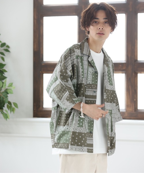 ACE SHOP（エースショップ）の「ビックシルエット・オープンカラーシャツ（シャツ/ブラウス・メンズ・ブラック/ブラック系その他/グリーン/ベージュ/カーキ・FREE）」の20枚目の写真