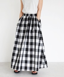 SLOBE IENA | ギンガムチェックタフタランダムタックスカート【手洗い可能】◆(スカート)