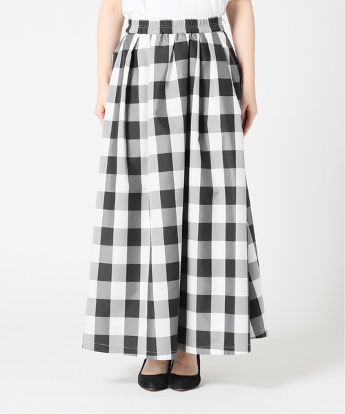 SLOBE IENA（スローブイエナ）の「ギンガムチェックタフタランダムタックスカート【手洗い可能】◆（スカート・レディース・ブラック系その他・38/36）」の7枚目の写真