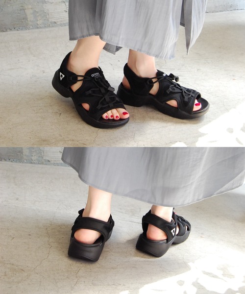 GERRY(ジェリー)の「【GERRY/ジェリー別注】アジャストスピンドルスニーカーサンダル(サンダル・レディース・ブラック/ベージュ/ブラック系その他2・22.5cm/23.5cm/24.5cm)」の2枚目の写真