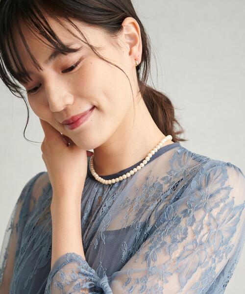 green label relaxing(グリーンレーベルリラクシング)の「SC バロックガラス フェイクパール ストーン ネックレス(ネックレス・レディース・ホワイト・FREE)」の1枚目の写真