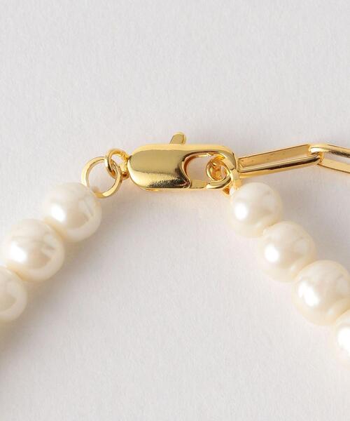 green label relaxing(グリーンレーベルリラクシング)の「SC バロックガラス フェイクパール ストーン ネックレス(ネックレス・レディース・ホワイト・FREE)」の2枚目の写真