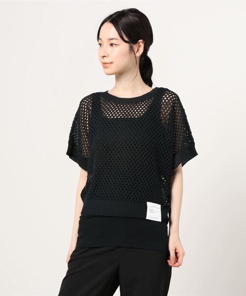 MAISON MAVERICK PRESENTS(メゾンマベリックプレゼンツ)の「MAISON MAVERICK PRESENTS(メゾン・マベリック・プレゼンツ)パンチングトップス(Tシャツ/カットソー・レディース・ホワイト/ブラック・38)」の2枚目の写真