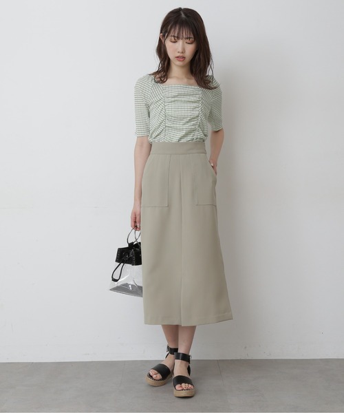 FREE'S MART（フリーズマート）の「フロントシャーリングスクエアネックトップス（シャツ/ブラウス・レディース・ホワイト/ブラック/ブラック系その他/グリーン系その他3・FREE）」の16枚目の写真