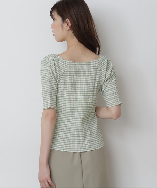 FREE'S MART（フリーズマート）の「フロントシャーリングスクエアネックトップス（シャツ/ブラウス・レディース・ホワイト/ブラック/ブラック系その他/グリーン系その他3・FREE）」の15枚目の写真