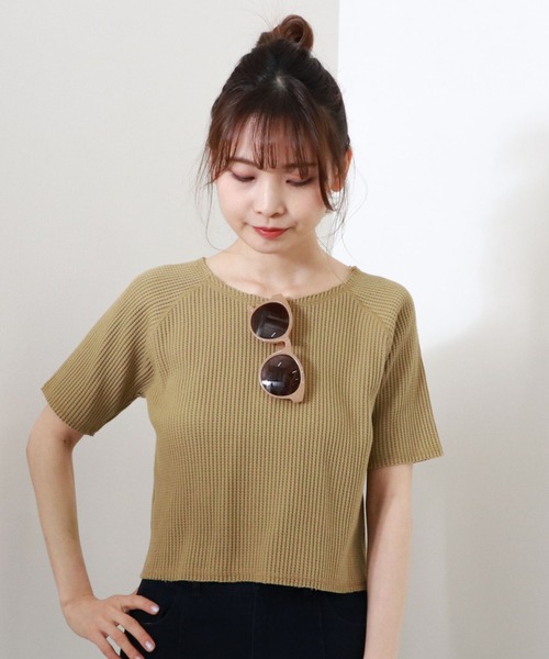 archives(アルシーヴ)の「オニワッフルカットオフT(Tシャツ/カットソー・レディース・ベージュ/オフホワイト/モカ/グリーン系その他・MEDIUM)」の18枚目の写真