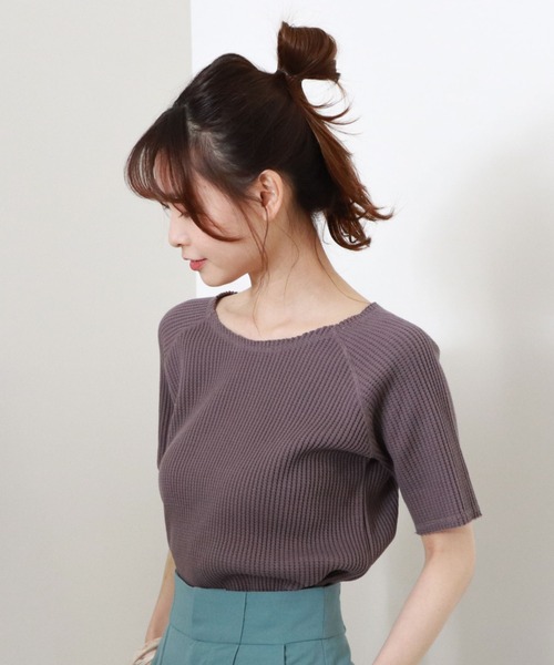 archives(アルシーヴ)の「オニワッフルカットオフT(Tシャツ/カットソー・レディース・ベージュ/オフホワイト/モカ/グリーン系その他・MEDIUM)」の6枚目の写真