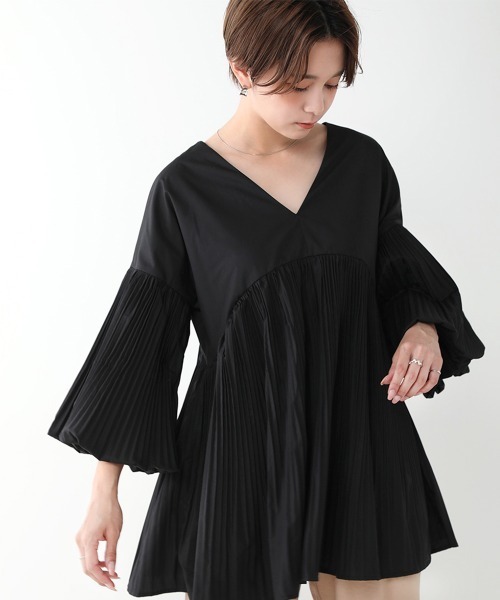 Bou Jeloud（ブージュルード）の「前後2ＷＡＹ袖ボリュームブラウス（シャツ/ブラウス・レディース・オフホワイト/キャメル/ブラック・FREE）」の9枚目の写真