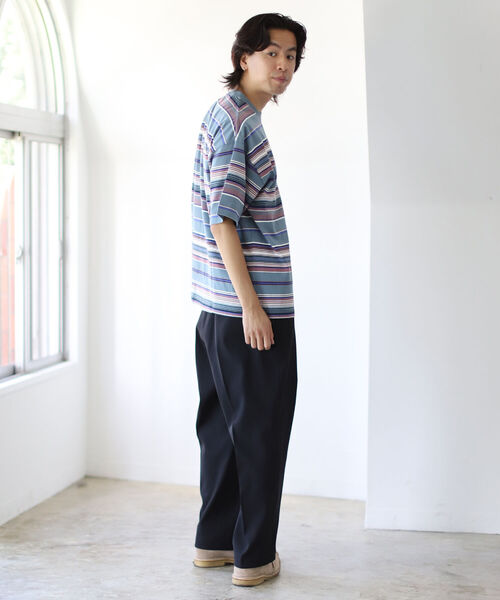 BEAMS（ビームス）の「BEAMS / マルチ ボーダー Tシャツ（Tシャツ/カットソー・メンズ・グレー/ベージュ・X-LARGE/MEDIUM/LARGE/SMALL）」の4枚目の写真