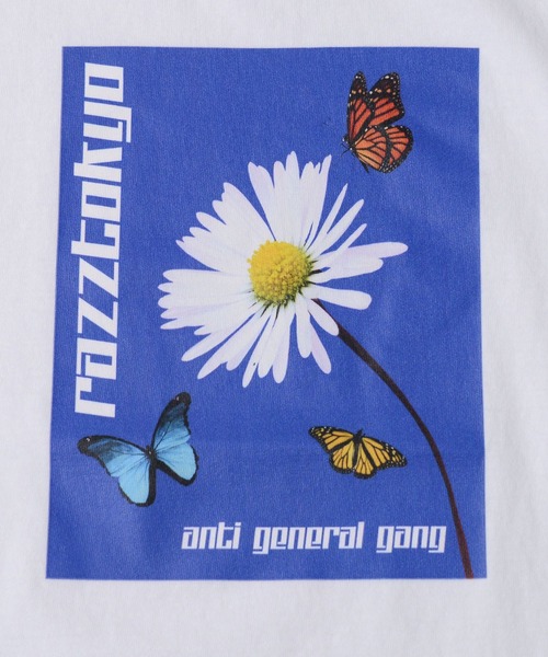 RAZZIS（ラズ）の「『RAZZIS/ラズイズ』フラワープリントクルーネック半袖Tシャツ （Tシャツ/カットソー・メンズ・オレンジ/ホワイト・XL/M/L）」の7枚目の写真