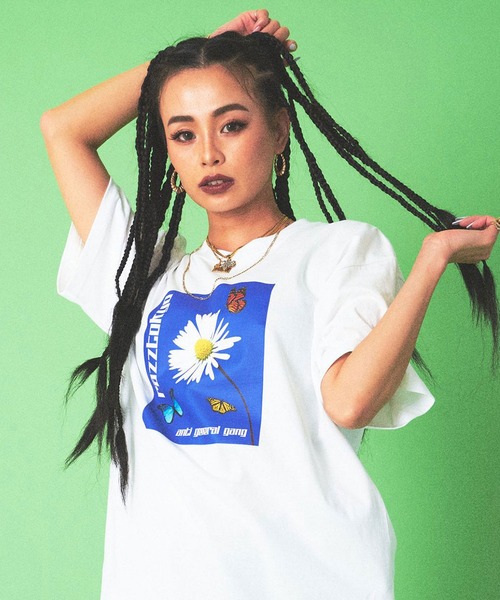 RAZZIS（ラズ）の「『RAZZIS/ラズイズ』フラワープリントクルーネック半袖Tシャツ （Tシャツ/カットソー・メンズ・オレンジ/ホワイト・XL/M/L）」の9枚目の写真