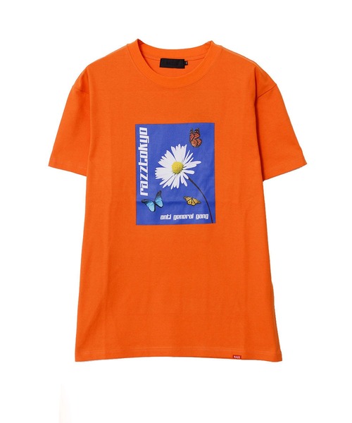 RAZZIS（ラズ）の「『RAZZIS/ラズイズ』フラワープリントクルーネック半袖Tシャツ （Tシャツ/カットソー・メンズ・オレンジ/ホワイト・XL/M/L）」の15枚目の写真