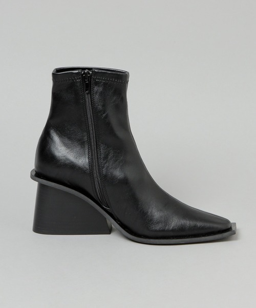 ✨美品✨HARE ハレ ストレッチスクエアトゥブーツ Lサイズ ブラック HARE（ハレ）の「ストレッチスクエアトゥブーツ(HARE)（ブーツ