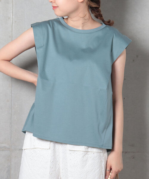 fredy repit(フレディレピ)の「【WEB限定】変形フレンチ袖Tシャツ(Tシャツ/カットソー・レディース・ブラック/オフホワイト/グレイッシュブルー/ホワイト系その他4/ブルー系その他3・38)」の4枚目の写真
