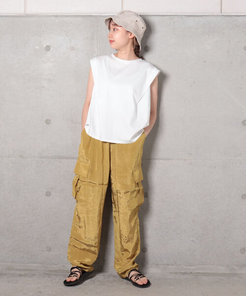 fredy repit(フレディレピ)の「【WEB限定】変形フレンチ袖Tシャツ(Tシャツ/カットソー・レディース・ブラック/オフホワイト/グレイッシュブルー/ホワイト系その他4/ブルー系その他3・38)」の6枚目の写真