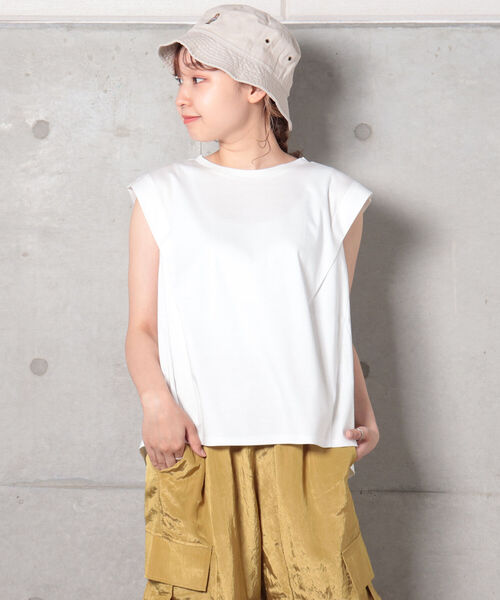 fredy repit(フレディレピ)の「【WEB限定】変形フレンチ袖Tシャツ(Tシャツ/カットソー・レディース・ブラック/オフホワイト/グレイッシュブルー/ホワイト系その他4/ブルー系その他3・38)」の19枚目の写真