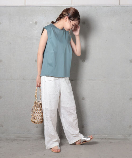 fredy repit(フレディレピ)の「【WEB限定】変形フレンチ袖Tシャツ(Tシャツ/カットソー・レディース・ブラック/オフホワイト/グレイッシュブルー/ホワイト系その他4/ブルー系その他3・38)」の7枚目の写真