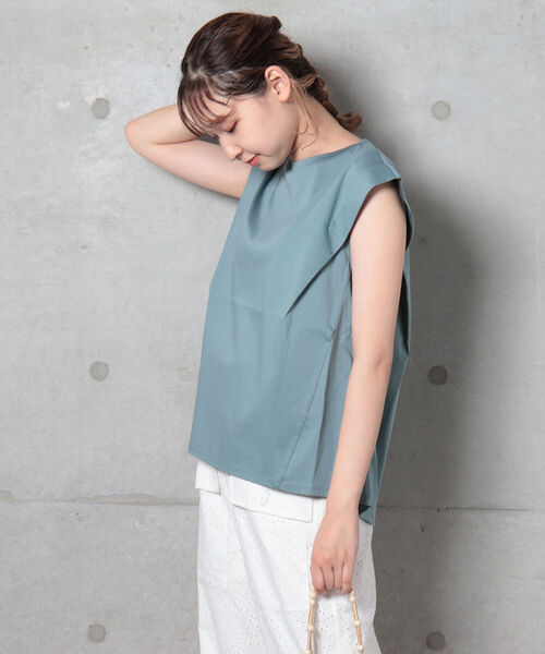 fredy repit(フレディレピ)の「【WEB限定】変形フレンチ袖Tシャツ(Tシャツ/カットソー・レディース・ブラック/オフホワイト/グレイッシュブルー/ホワイト系その他4/ブルー系その他3・38)」の11枚目の写真