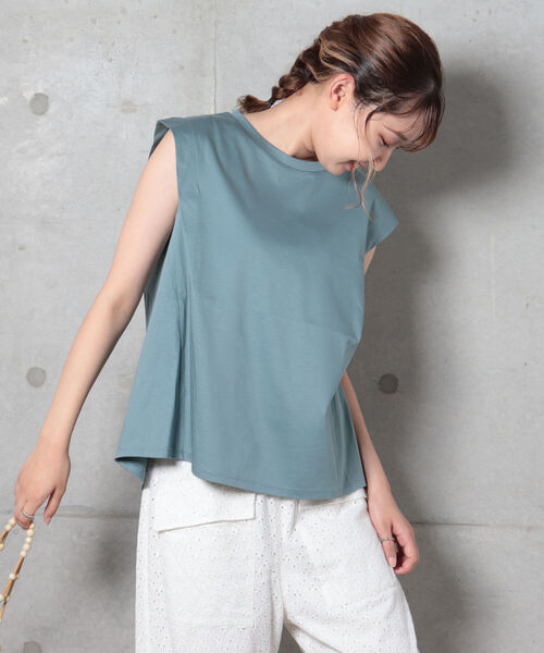 fredy repit(フレディレピ)の「【WEB限定】変形フレンチ袖Tシャツ(Tシャツ/カットソー・レディース・ブラック/オフホワイト/グレイッシュブルー/ホワイト系その他4/ブルー系その他3・38)」の20枚目の写真