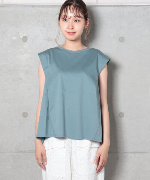 fredy repit(フレディレピ)の「【WEB限定】変形フレンチ袖Tシャツ(Tシャツ/カットソー・レディース・ブラック/オフホワイト/グレイッシュブルー/ホワイト系その他4/ブルー系その他3・38)」の12枚目の写真