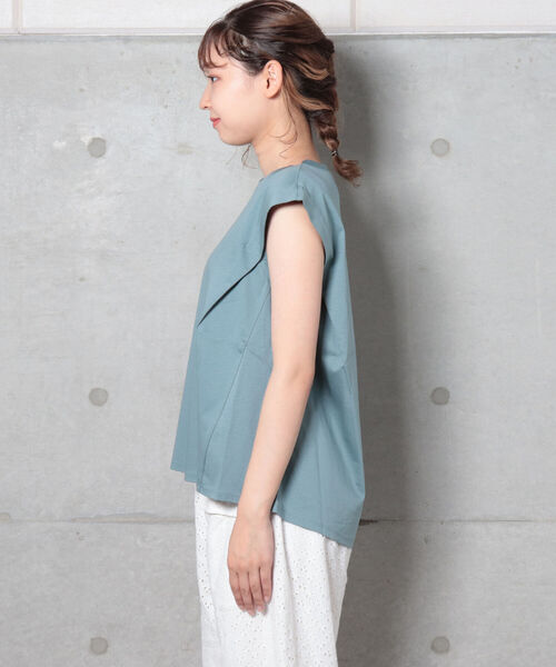 fredy repit(フレディレピ)の「【WEB限定】変形フレンチ袖Tシャツ(Tシャツ/カットソー・レディース・ブラック/オフホワイト/グレイッシュブルー/ホワイト系その他4/ブルー系その他3・38)」の21枚目の写真