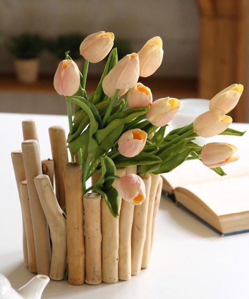 SPICE OF LIFE(スパイス オブ ライフ)の「流木風ポット Lサイズ 約20×18cm(フラワーベース・レディース・サンドベージュ・ONE SIZE)」の6枚目の写真