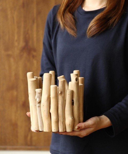 SPICE OF LIFE(スパイス オブ ライフ)の「流木風ポット Lサイズ 約20×18cm(フラワーベース・レディース・サンドベージュ・ONE SIZE)」の15枚目の写真