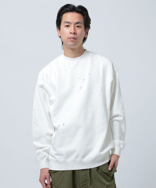 BEAMS（ビームス）の「BEAMS / ダメージ クルーネック スウェット
