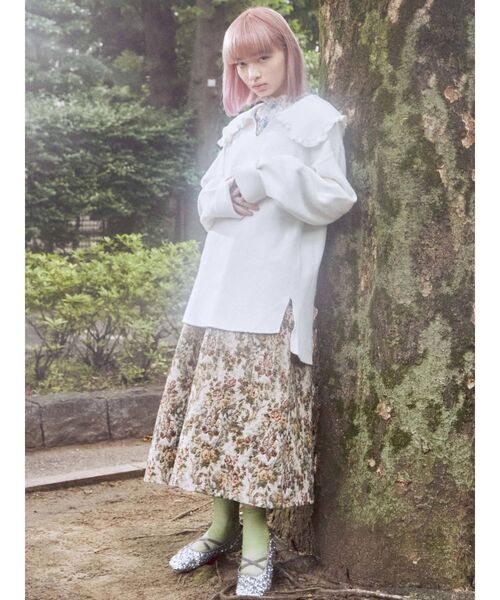 merry jenny（メリージェニー）の「ルーズルーズフリルカラーニット（ニット/セーター・レディース・ブラック/ブラウン/オフホワイト・FREE）」の21枚目の写真