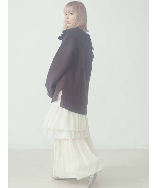 merry jenny（メリージェニー）の「ルーズルーズフリルカラーニット（ニット/セーター・レディース・ブラック/ブラウン/オフホワイト・FREE）」の18枚目の写真