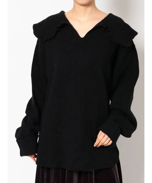 merry jenny（メリージェニー）の「ルーズルーズフリルカラーニット（ニット/セーター・レディース・ブラック/ブラウン/オフホワイト・FREE）」の20枚目の写真