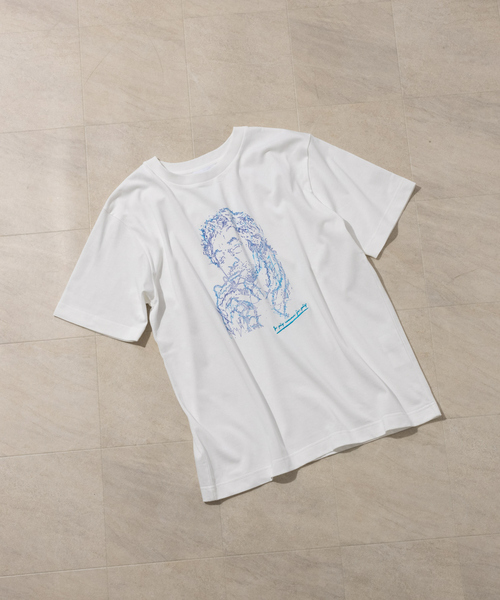 ABAHOUSE（アバハウス）の「ルーズサイズ スケッチ アート Tシャツ（Tシャツ/カットソー・メンズ・ホワイト系その他/グレイッシュベージュ/ホワイト/ブラック・48/46/44）」の14枚目の写真