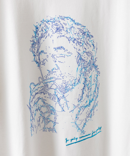 ABAHOUSE（アバハウス）の「ルーズサイズ スケッチ アート Tシャツ（Tシャツ/カットソー・メンズ・ホワイト系その他/グレイッシュベージュ/ホワイト/ブラック・48/46/44）」の12枚目の写真