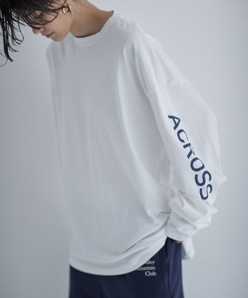 SEA（シー）の「GRAPHIC L/S TEE (ACROSS THE SEA)（Tシャツ/カットソー・レディース・グリーン/ブルー/レッド・1/2/3）」の6枚目の写真
