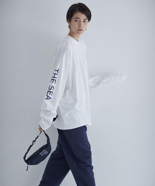 SEA（シー）の「GRAPHIC L/S TEE (ACROSS THE SEA)（Tシャツ/カットソー・レディース・グリーン/ブルー/レッド・1/2/3）」の7枚目の写真
