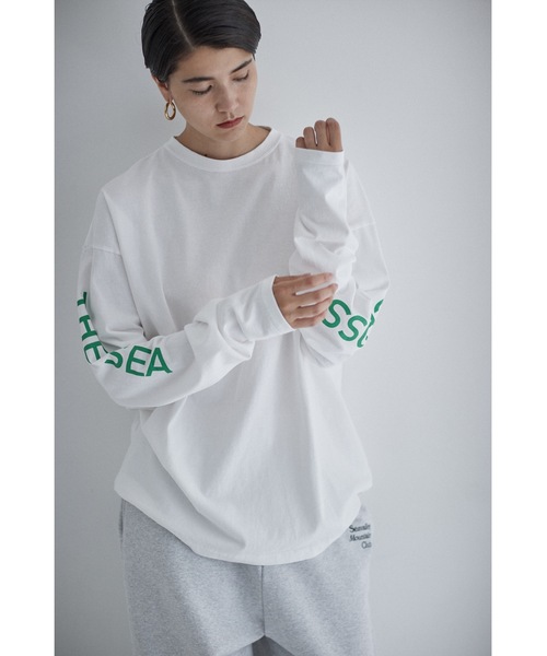 SEA（シー）の「GRAPHIC L/S TEE (ACROSS THE SEA)（Tシャツ/カットソー・レディース・グリーン/ブルー/レッド・1/2/3）」の14枚目の写真
