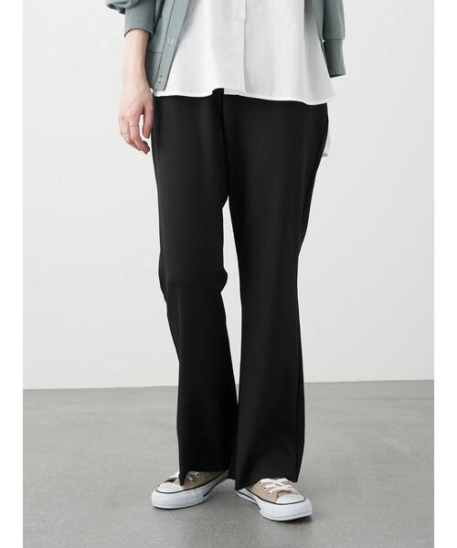 earth music&ecology（アースミュージックアンドエコロジー）の「すきな丈カットフレアリブパンツ ＊（その他パンツ・レディース・モカ/ライトベージュ/ブラック・M/L/S）」の4枚目の写真