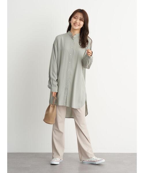 earth music&ecology（アースミュージックアンドエコロジー）の「すきな丈カットフレアリブパンツ ＊（その他パンツ・レディース・モカ/ライトベージュ/ブラック・M/L/S）」の14枚目の写真