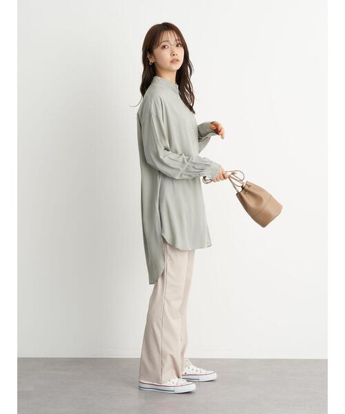 earth music&ecology（アースミュージックアンドエコロジー）の「すきな丈カットフレアリブパンツ ＊（その他パンツ・レディース・モカ/ライトベージュ/ブラック・M/L/S）」の13枚目の写真