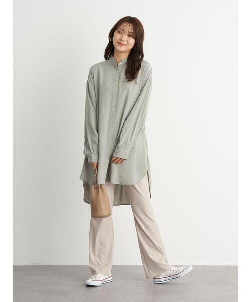 earth music&ecology（アースミュージックアンドエコロジー）の「すきな丈カットフレアリブパンツ ＊（その他パンツ・レディース・モカ/ライトベージュ/ブラック・M/L/S）」の11枚目の写真