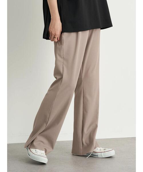 earth music&ecology（アースミュージックアンドエコロジー）の「すきな丈カットフレアリブパンツ ＊（その他パンツ・レディース・モカ/ライトベージュ/ブラック・M/L/S）」の19枚目の写真