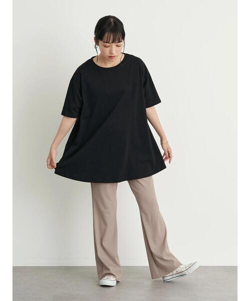 earth music&ecology（アースミュージックアンドエコロジー）の「すきな丈カットフレアリブパンツ ＊（その他パンツ・レディース・モカ/ライトベージュ/ブラック・M/L/S）」の21枚目の写真