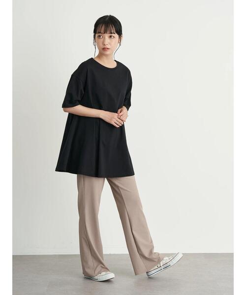 earth music&ecology（アースミュージックアンドエコロジー）の「すきな丈カットフレアリブパンツ ＊（その他パンツ・レディース・モカ/ライトベージュ/ブラック・M/L/S）」の22枚目の写真