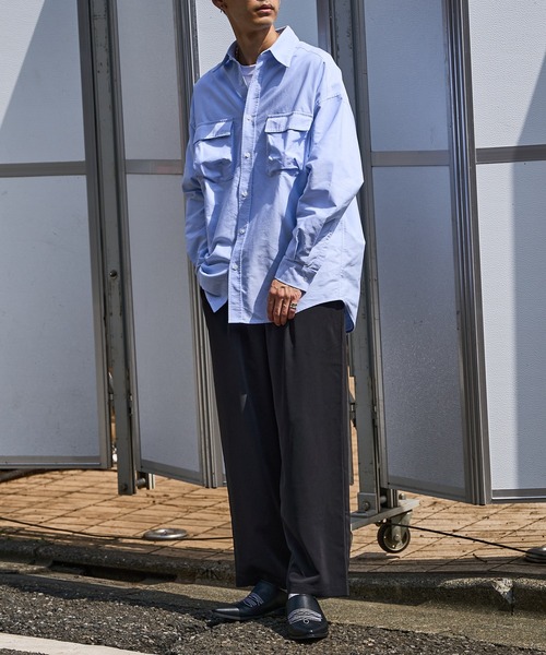 PUBLUX（パブリュクス）の「【PUBLUX/パブリュクス】サテンイージーワイドスラックスパンツ（スラックス・メンズ・ブラウン/ブラック・マルチサイズ）」の4枚目の写真